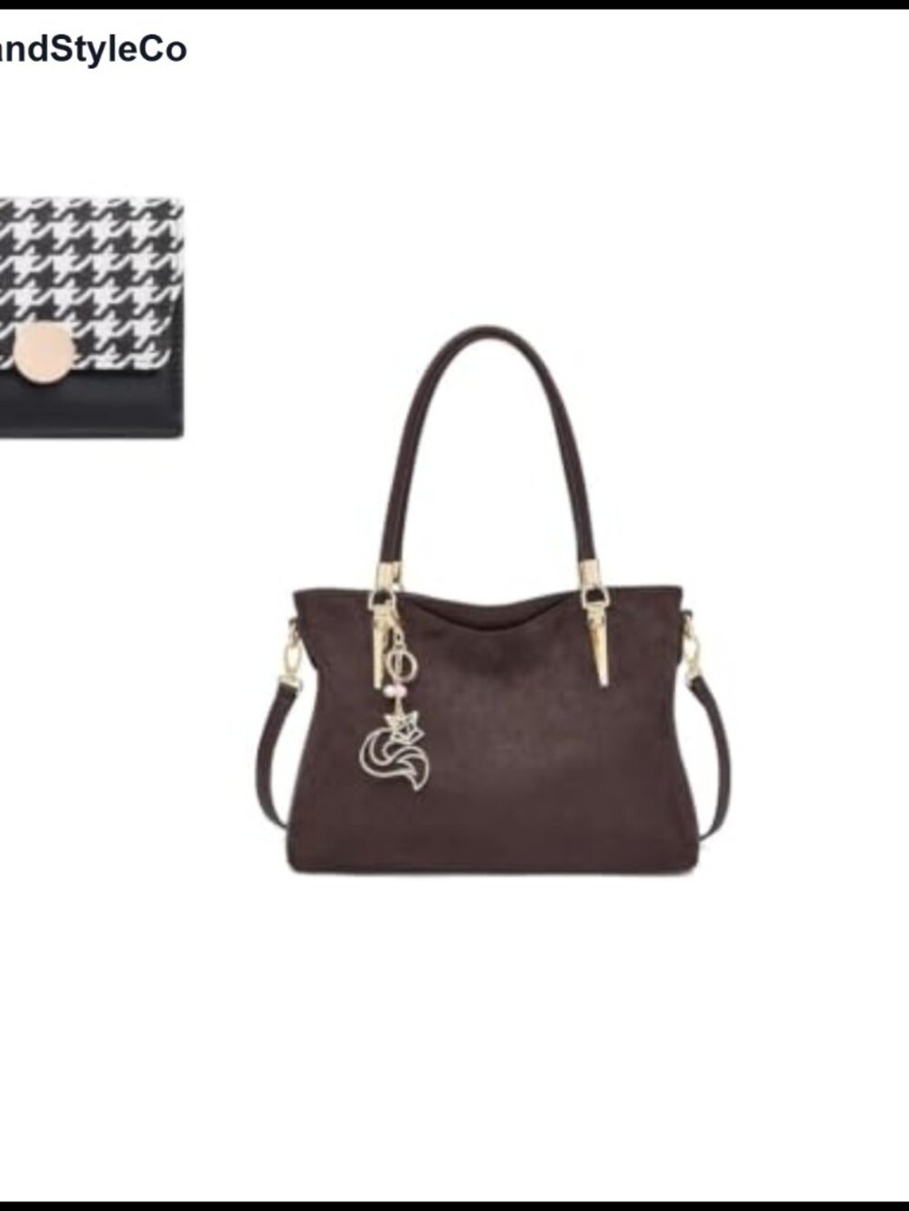 Women's Leather Tote Bag with Matching Slim Wallet Set
